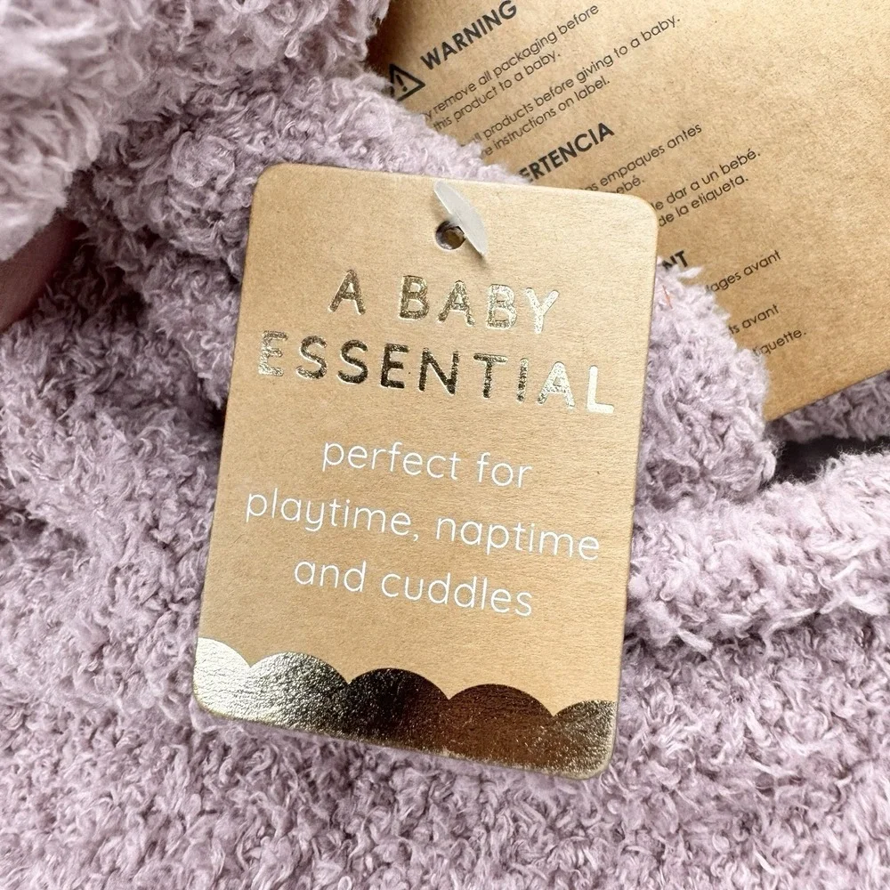 Levi & Emmie Feather Knit Hippo Plush Lovey Security Blanket Mauve